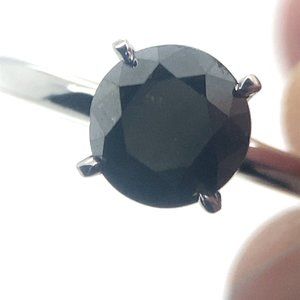 Black Diamond 1.26ct Solid 14K White Gold Ring